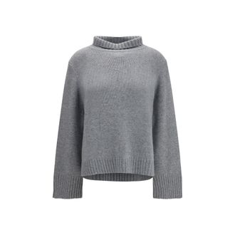 Allude Gray Cashmere Womens Turtleneck