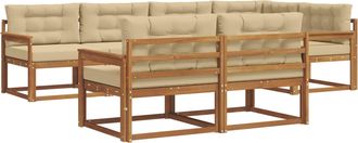 vidaXL Conjunto De Sof&aacute;s De Exterior 8 Uds. Natural Y Beige Vidaxl