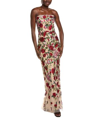 Marchesa Roses Tulle Gown