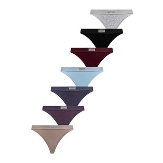 Karl Lagerfeld Ondergoed, Dames, Veelkleurig, L, Katoen, Days of the Week Thong - 7-Pack