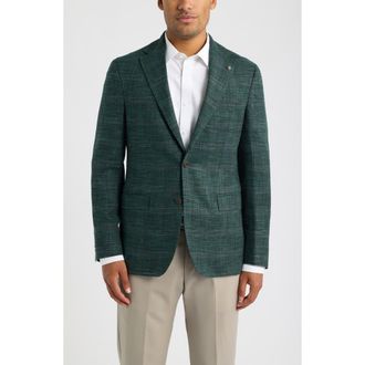 Jack Victor Midland Windowpane Sport Coat in Forest Green at Nordstrom, Size 40