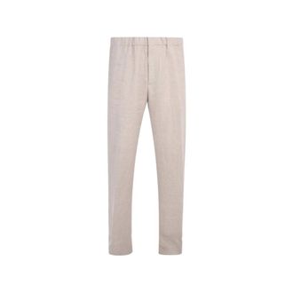 Lardini Straight Trousers, male, Beige, Size: XL Straight-leg Trousers