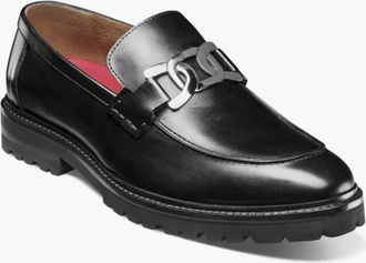 Stacy Adams Mens Hale Moc Toe Bit Slip Ons In Black