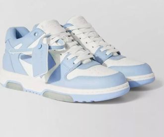 Off-white leather paneled low-top sneakers