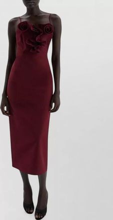 Magda Butrym silk-blend floral-appliqu&eacute; sleeveless midi dress