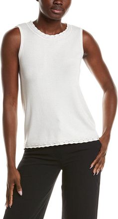 Anne Klein Pointelle Trim Sweater Tank