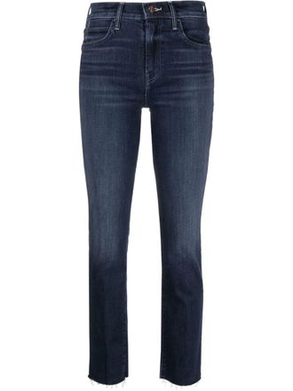 Mother raw-cut skinny jeans - women - Elastane/Polyester/Cotton - 27 - Blue