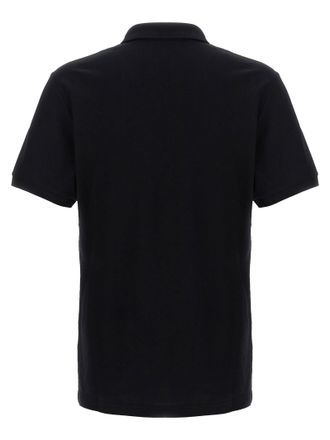 Moschino Logo-Embroidered Cotton Piqu&eacute; Polo Shirt - Black