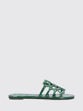 Loewe Anagram Petal Croc-Effect Leather Mule Sandals