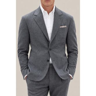 Brunello Cucinelli Mens Medium Grey Wool Blazer, Size 50