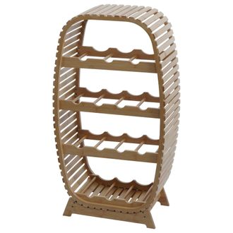 Hhg Hhg - Nunca Usado] Botellero De Bamb&uacute; 594, Botellero Para 14 Botellas, Certificado Mvg 85x46x25cm