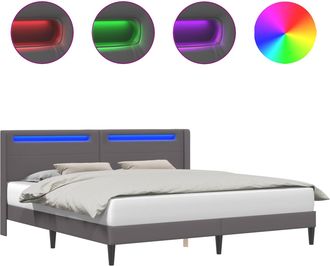 vidaXL Estructura De Cama Gris 180 X 200 Cm Cuero Sint&eacute;tico Vidaxl