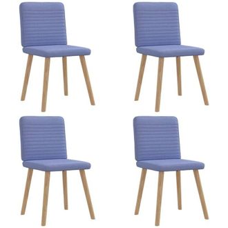 vidaXL Sillas De Comedor 4 Uds Tela Azul Jeans Vidaxl
