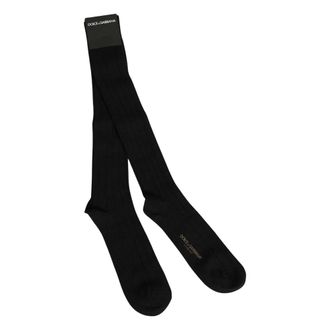 Dolce & Gabbana Calcetines altos con logo estampado - Accessories - Hombre - Negro - ONE SIZE