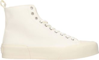 Jil Sander Beige Fabric High Top Mens Sneakers