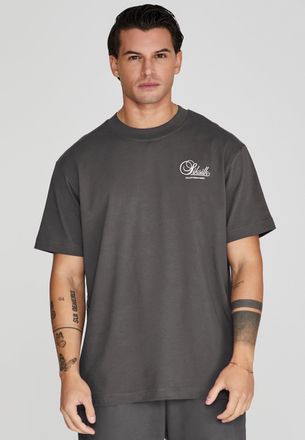 Siksilk Camiseta gr&aacute;fica gris para hombre SikSilk S