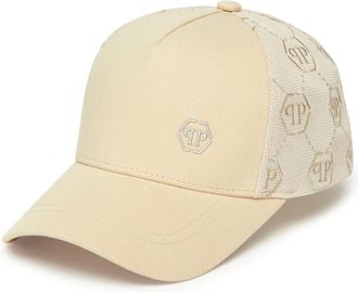 Philipp Plein Baseball Cap Hexagon - unisex - Petten - Beige - ONE Size - Katoen - Accessoires
