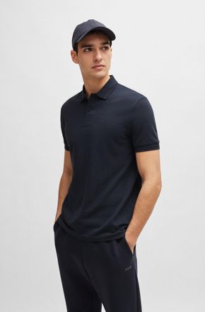 Boss Green by Hugo Boss Poloshirt BOSS GREEN Pio, Herren, Gr. XXL, blau (dunkelblau), Jersey, Obermaterial: 100% Baumwolle, unifarben, regular fit normal, hoch geschlossener 