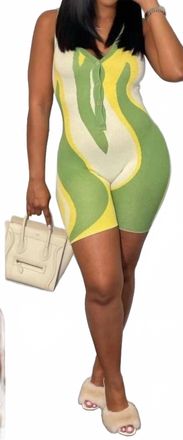Rehab Tees Romper In Green