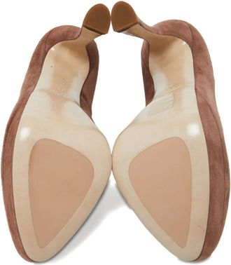 Miu Miu suede platform pumps - Brown