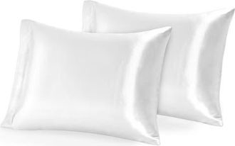 Bare Home 19 Momme 100% Mulberry Silk Pillowcase, Set of 2 in White at Nordstrom, Size Standard