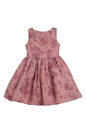 Pippa & Julie Floral Print Organza Dress in Mauve at Nordstrom, Size 18M