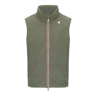 K-Way K-Way, Vests, male, Green, Size: XL Green Stretch Nylon Jersey Coat