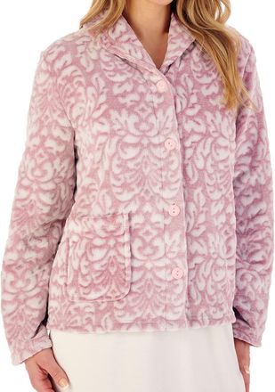 Slenderella BJ02330-PK Womens Pink Damask Motif Bed Jacket Large