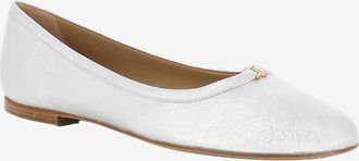 Chlo&eacute; Silberne Nappaleder-Ballerinas Marcie