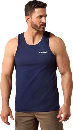 Ariat Mens Rebar Cotton Strong Singlet Tank Top in Navy, Size 2X-Large, by Ariat
