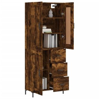 Berkfield Home Highboard Smoked Oak 69.5x34x180 cm Engineered Wood in Brown
