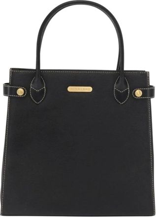 Burberry Pre-owned Handbags, female, Black, Size: ONE SIZE Pre-owned Vintage Leather Tote Bag