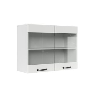Vicco Armario De Cocina Con Vidrio R-line, Blanco Casa De Campo, 80 Cm