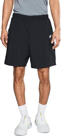 Nike Sportswear Club Utility Shorts Mens Workout Black/White : 2XL 7, Polyester