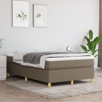 vidaXL Vidaxl - Cama Box Spring Con Colch&oacute;n Tela Gris Taupe 120x200 Cm