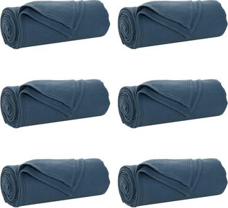 vidaXL Mantitas De Sof&aacute; 6 Uds. Azul Marino 200 X 150 Cm 2.52 Kg Lana Vidaxl