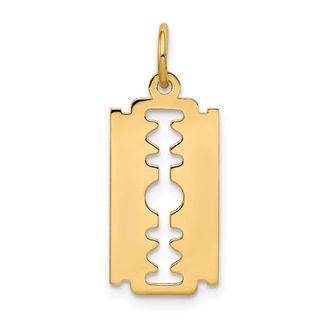 Diamond2Deal 14k Yellow Gold Polished Razor Blade Charm Pendant