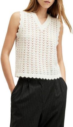 AllSaints Vivian Openwork Sweater Vest in Chalk White at Nordstrom Rack, Size Small