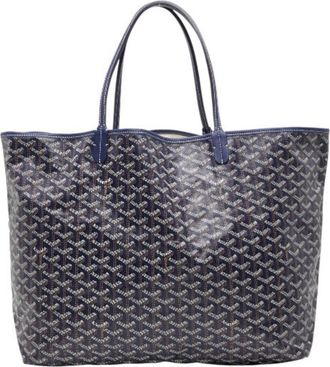 Goyard Saint Louis Navy Pvc Leather Handbag Tote Bag (Pre-Owned)