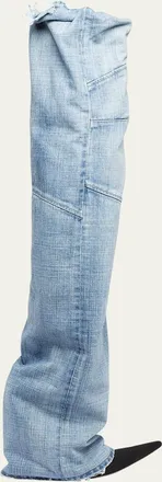 Balenciaga Flex Denim Thigh-High Boots