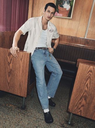 Djab Mens Light blue 5-pocket jean Wynwood fit - Relaxed