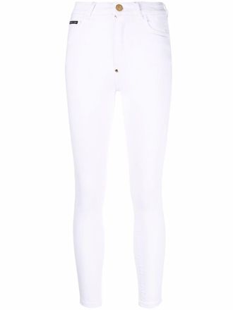 Philipp Plein logo-appliqu&eacute; skinny jeans - White