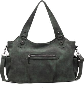 Generic PU Leather Tote Bag with Adjustable Strap Shoulder Bag for Women Work (Black)