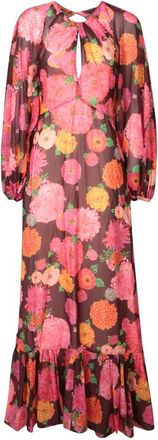 La DoubleJ Bruine Jurk Aw 23 Dameskleding - Dames - Maxi kleedjes - Veelkleurig - S - Kleedjes