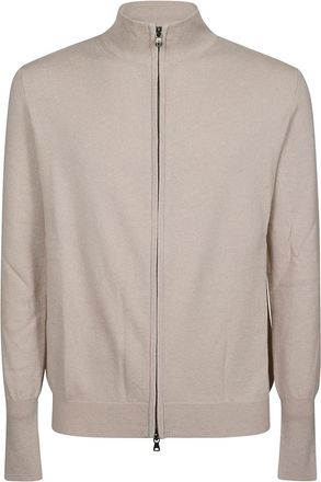 Ballantyne Cashmere Knitwear, male, Beige, Size: 2XL Stylish Zip Cardigan