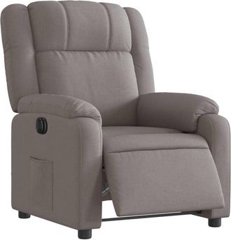vidaXL Vidaxl - Sill&oacute;n Reclinable El&eacute;ctrico Tela Gris Taup&eacute;