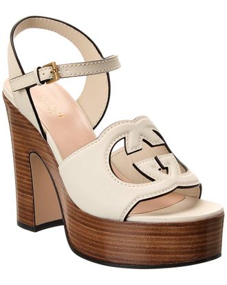 Gucci Interlocking G Leather Platform Sandal