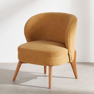 Maisons du monde Sillón efecto lino ocre