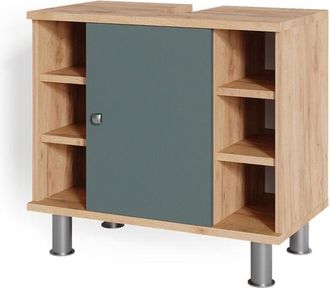 Vicco Mobile sottolavabo per bagno Fynn, Quercia verde/oro, 60 x 54 cm
