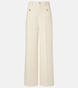 Gucci Checked cotton-blend tweed wide-leg pants